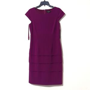 Tahari Purple Fitted Women's Tiered Skirt Dress, size 8.
